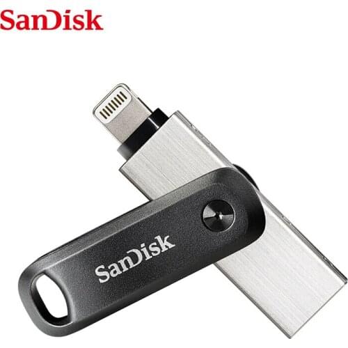 SanDisk SDIX60N USB3.0 USB Flash Drive Dual-Purpose Swivel 256GB 128GB Metal U Disk OTG Lightning Connector For iPhone /iPad/PC