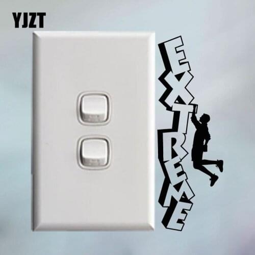 YJZT Extreme Sport Rock Climbing Climber Vinyl Switch Sticker Home Decor Wall Decal 8SS2178