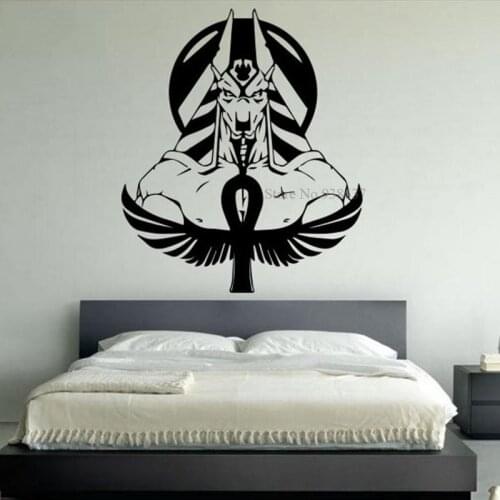 Mysterious Anubis Ancient Egypt Decor Living Room Home Decal Removable Vinyl Wall Art Sticker Mural BD316