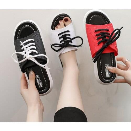 Womens Slippers Open Toe Slipper Sandals Woman 2021 Slip On Pvc Fashion Women Slippers Summer Beach Shoes Big Size 45 Sandalias