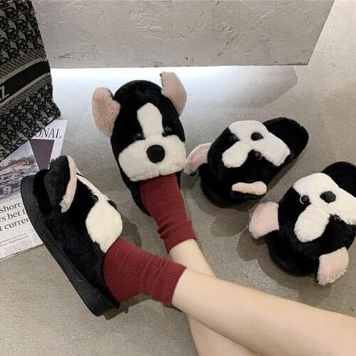 Women Winter Home Slippers Unisex Non-Slip Soft Warm Flip Flops Indoor Bedroom Fluffy Slides Lovely Cartoon Animal Cotton Shoes