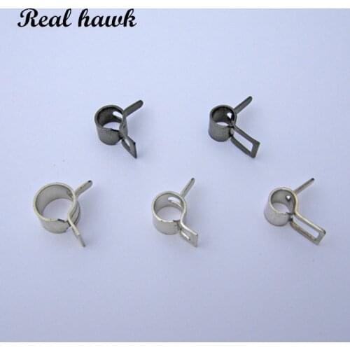 10pcs D3.5-9mm Metal Oil Pipe Clamps Oil Tube Clip Fastener Spare Parts for RC Fixed-wing Aircraft Car/Boat Airplane Model