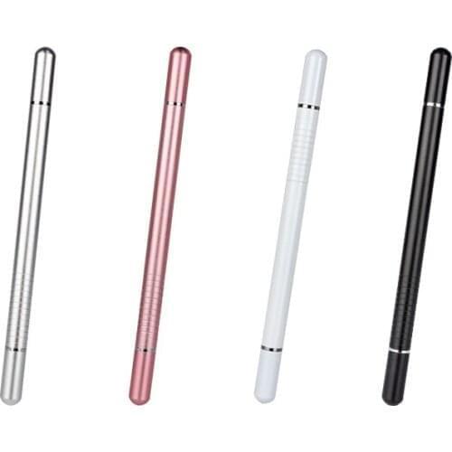 100pcs/lot 2in1 Cloth Head Disc Handwriting Capacitive Pen Suitable For Mobile Phone Tablet Magnetic Double Cap Touch Screen Pen