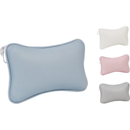 3D Mesh Spa Bathtub Headrest Pillow with Suction Cups Non-Slip Cushion Bath Tub Spa Pillow for Neck Back Bathroom
