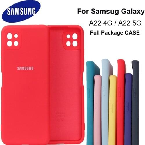 Samsung Galaxy A22 5G 4G Case Silky Silicone Cover Soft-Touch Back Protective Housing Original Liquid Silicone For A22 4G 5G