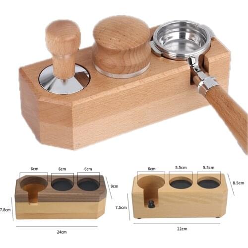 Coffee Filter Tamper Holder Tamper Stand Beech Walnut Wood Espresso Distributor Mat Support Base Rack Barista Tools Accessories