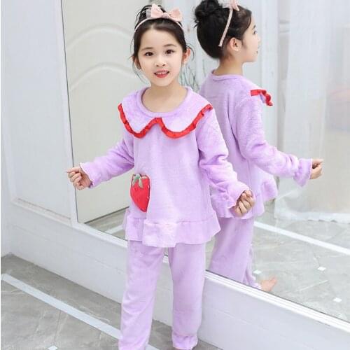 Kids Pajamas Boys Girls Pajama Set Animal Cartoon Children Sleepwear Winter Warm Pyjamas Kids Long Sleeves Homewear Night Suit