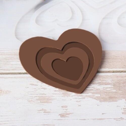 Double orifice love shape Non-stick Silicone Chocolate Mold Ice Molds Cake Mould Bakeware Baking Tools