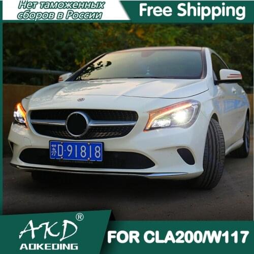 For Car BENZ CLA200 260 Headlights 2014-2020 DRL Day Running Light LED Bi Xenon Bulb Fog Lights Car Accessory W117 Head Lamp