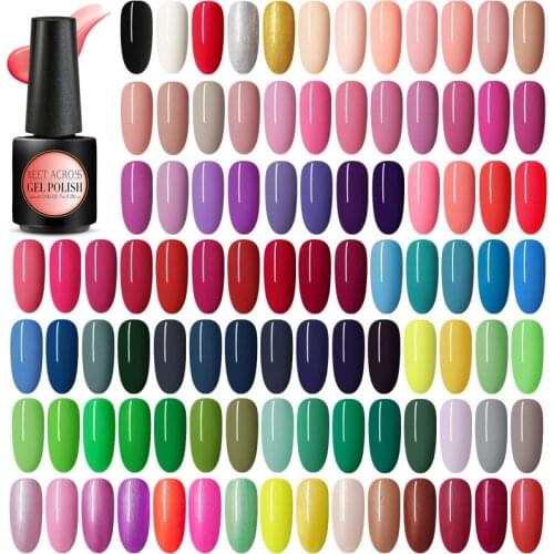 7ml Pure Color Nail Gel Varnish Polish Set All For Manicure Semi Permanent Soak Off UV LED Bright Color Glitter Varnish Nail Gel