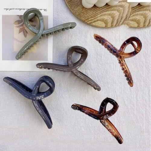 Korean Headdress Leopard Print Shark Clip Womens Plastic Grab Clip Back Head Hair Clip Adult Big Hair Grab