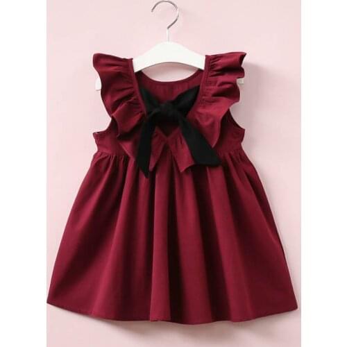 Hot 2020 New Summer Girl Dress Backless Backless Dress Girl Baby Back Bow Cotton Beach Dress Girl Dress