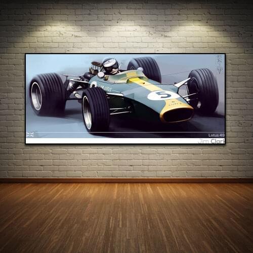 Louts 49 Jim Clark Matra MS80 Jackie Classic Car Poster Print On Canvas Painting Home Decor Wall Art Picture For Living Room