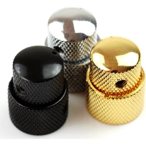 1set Concentric Dual Knob Metal Dome Potentiometer Cap For Electric Guitar Bass Tone Volume