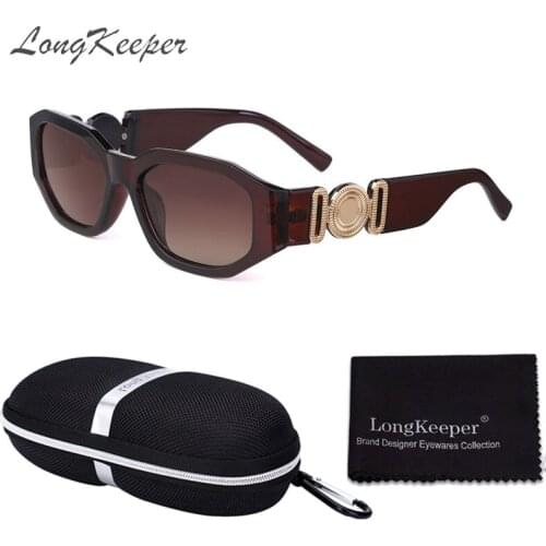 LongKeeper 2021 Fashion Cat Eye Sunglasses Men Women Irregular Punk Thick Frame Eyewear Gift Cover Gradient Gafas De Sol UV400