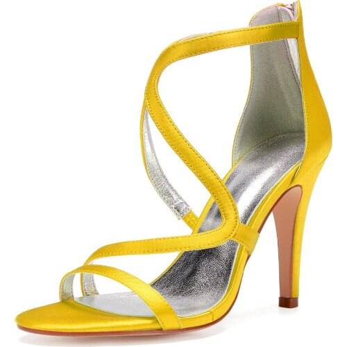 Fashion thin strappy bands lady satin evening dress sandals bridal wedding party prom cocktail high heel pumps gladiator shoes