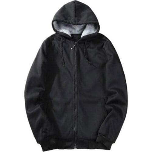 Men fleece Sweatshirts Black hoodies hooded Thick Winter warm Gray zipper coat 50 60 plus size 7xl 10xl jackets