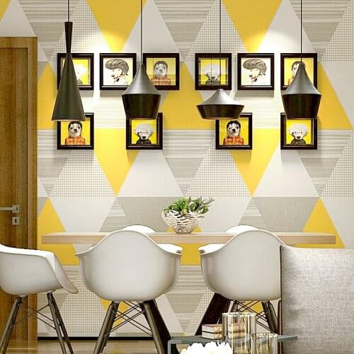 Bacaz 3d Geometry Wallpaper Rolls for Dinning Room Restaurant 3d Grid Wall paper Roll Wall Coverings