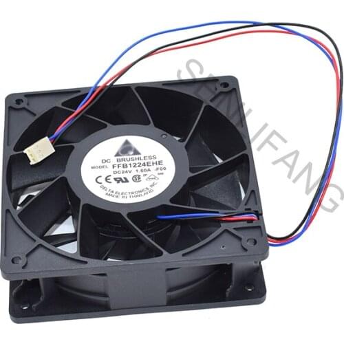 Genuine FFB1224EHE-F00 DC 24V 1.50A 3 Wires Server Square Strong Wind Cooling Fan