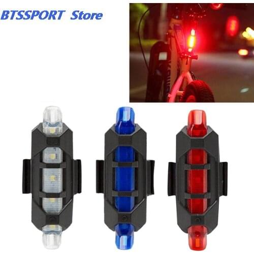 New Bike Bicycle light Rechargeable LED Taillight USB Rear Tail Safety Warning Cycling light Portable Flash Light Super Bright