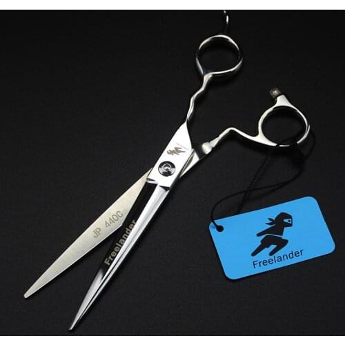 7" Japan 440c Scissors Hairdressers Barber Shop Supplies Titanium Professional Hairdressing curved handle Scissors Cutting Hair