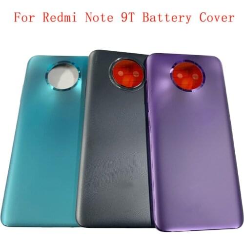 Original Battery Cover Rear Door Housing Back Case For Xiaomi Redmi Note 9T Battery Cover Camera Frame Lens with Logo