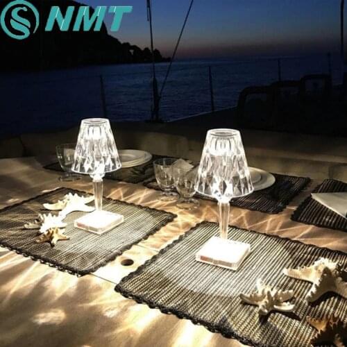 Projector Acrylic Diamond Led Table Lamp Atmosphere Light Touch Sensor Room Decor Bedroom Bar Restaurant Romantic Night Light