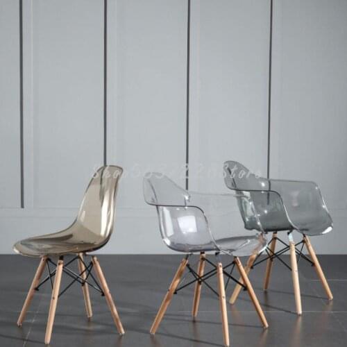 Simple Transparent Dining Chair Plastic Chair Armless Crystal Chair Nordic Creative Back Net Red Makeup Stool Negotiation Chair