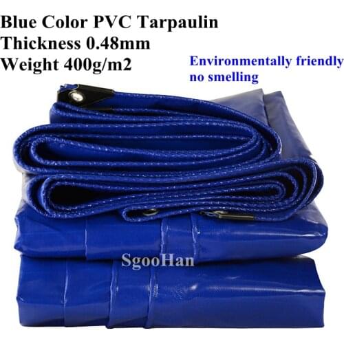 0.48mm Blue Tarpaulin Oxford Rainproof Cloth Outdoor Awning Oilcloth Car Shed Cover Truck Canopy Sun Shade Sail Waterproof Cloth