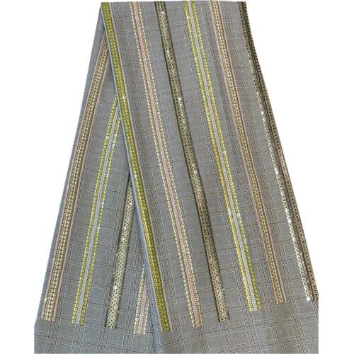 SJ Lace High Quality African Sequins Lace Fabric Newest French Net Embroidered Tulle Laces Fabric For Wedding Party Sew wy3-49