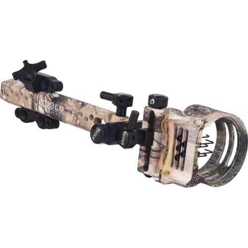 Aluminum Alloy Micro Adjust 5 Pin .019" Compound Bow Sight Long Pole Archery Accessory for Left & Right Hand