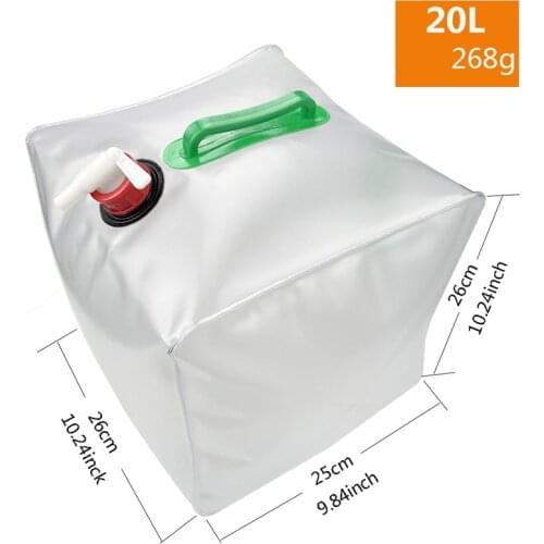 Outdoor Camping Foldable Water Bag Portable Transparent PVC Water Bucket Car Holding Water Bag for Taking a Bath and Driving