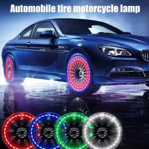 Bicycle Tire Valves Lights Solar Energy Colorful LED Flash Lamp Wheel Lights for Cars Bikes Motorcycles Health99