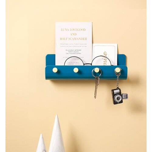 Key Hanger Holder Storage Wall Hook Rack DIY Organizer Shelf Hanging Hooks Mount Racker Home Decor 4 colors