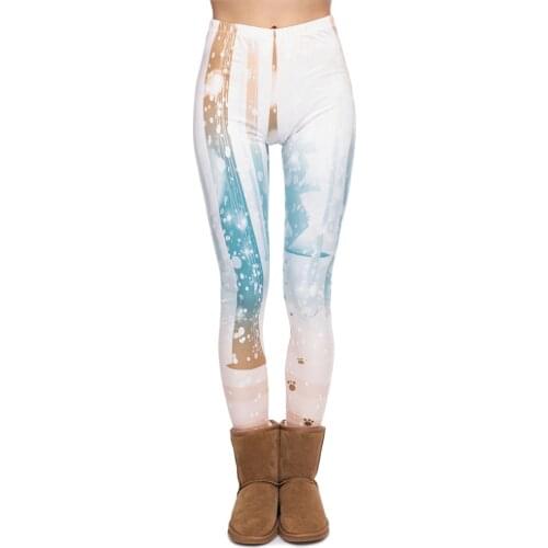 New Design Women Legging Snow Marks Printing Fitness Leggings Christmas High Waist Woman Pants