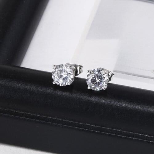 Fine fashion 925 Sterling silver crystal stud earrings elegant cute hook women Charms wedding classic jewelry lovly gift