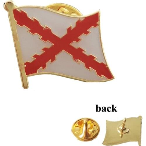 Spanish Empire Cross of Burgundy Flag Lapel Pins Brooch Badge Emblem National Spain Badge Suit Pin Personality Corsage