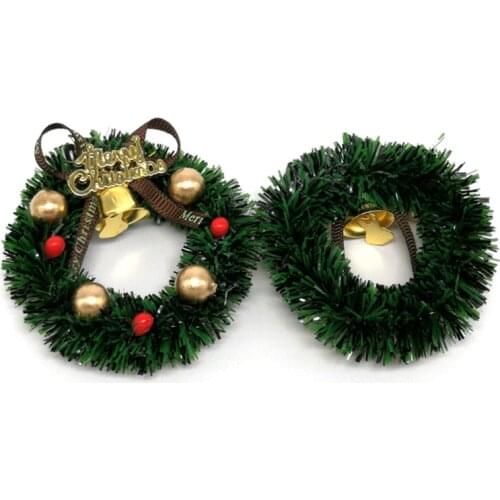 1 Pcs 6CM Miniature Wreath Doll House Christmas Tree Wall Decoration Accessories Children Toys Gift For Kid