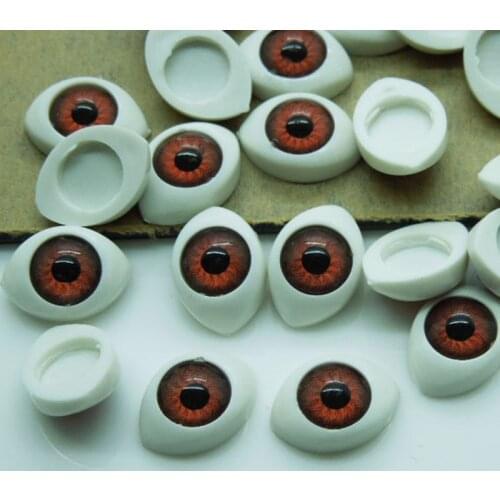 100Pcs(50pairs) Half Plastic Doll Eyes Brown color BJD EYES, Oval Doll Dollfie Eyes Eyeballs Wholesale 16*11mm
