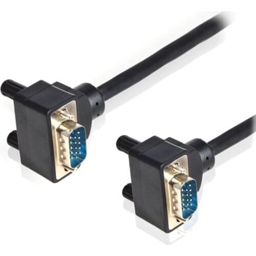 200pieces/lot ) VGA To VGA cables Cabo 15pin 3+6 1.5m 3m 5m 10m Elbow design up to up 90 Degree Angled ,Order Customization