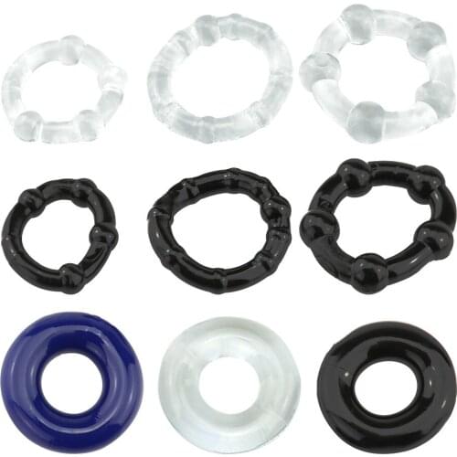 3Pcs/Set Silicone Rings Penis Sleeve Penis Trainer Delay Ejaculation High Elasticity Time Lasting Sex Toys for Men Cock Ring