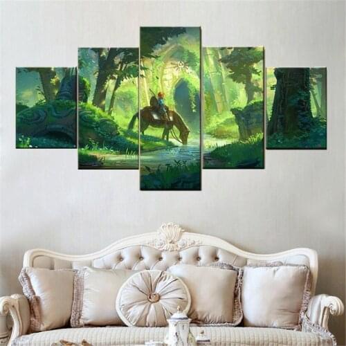 5 Pcs Game Posters Character Link Wall Art Canvas Modular Pictures Modern Oil Painting Bedroom Home Decoration Paintings