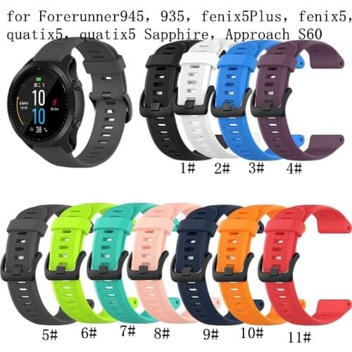 50pcs New Silicone Replacement Sports Watchband Wrist Band Strap For Garmin Forerunner 945 935 Fenix 5 5plus quatix5 Accessories