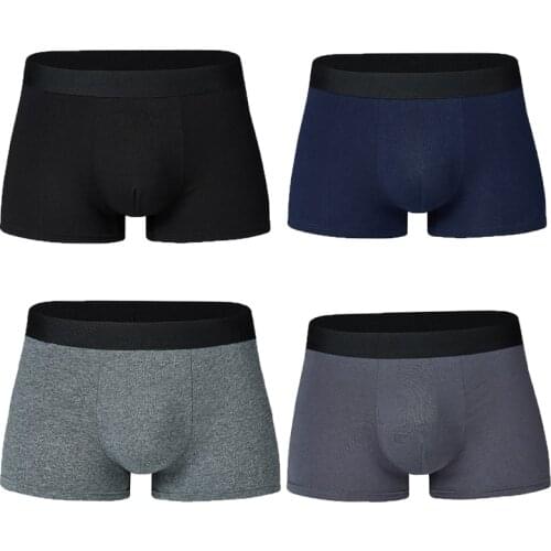 4 pcs/cotton Boxer Men Underwear Mens Shorts Boxers Black Sexy Homme Underpants Cheap Underclothes Cotton Underwaist