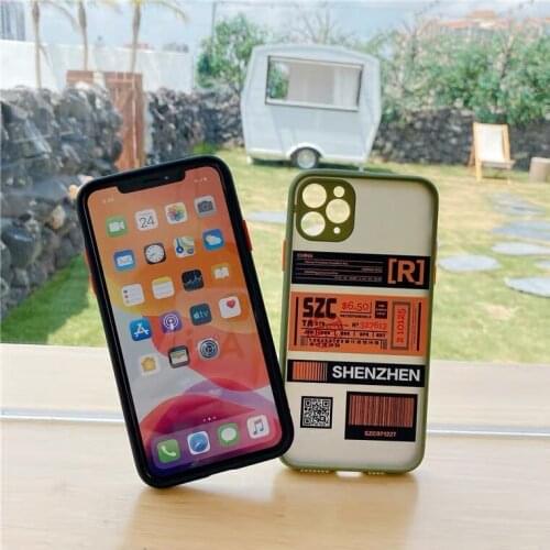 Camera Lens Protection Phone Case for iphone 7 8 plus 6 6s XS Max XR XS 11 12 mini Pro Max Air Ticket QR Code Tpu Matte Cover