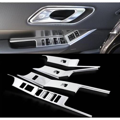 For Land Rover LR Range Rover Velar 2018 LHD Interior Chrome Matte Door Armrest Window Lift Control Switch Button Cover Trim 4p
