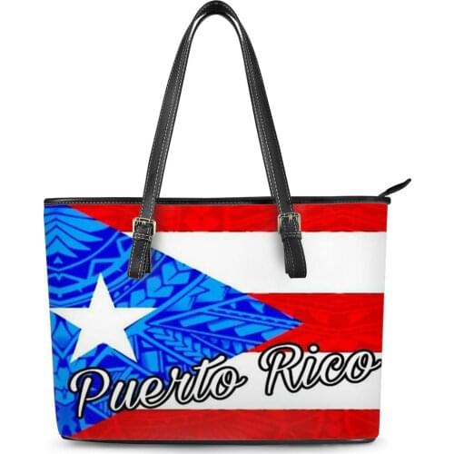 ELVISWORDS Women Handbags Polynesian Traditional Tribal Printing Lady Leather Shoulder Bags Large Casual Tote Bag Luxury Handbag