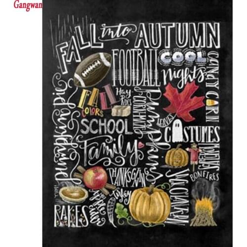 Full square Round diamond Fall Chalkboard Diamond Painting 3d embroidery cross stitch mosaic picture of rhinestones home decor