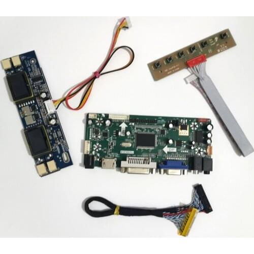 Fit MT170EN01 LVDS cable 30Pin VGA DVI 4Pcs CCFL panel keyboard 1280*1024 17" M.NT68676 LCD screen controller board DIY kit