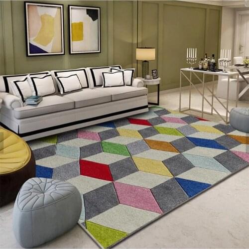 3d Plaid Printed Rug and Carpets For Living Room Soft Carpet Home Delicate Bed Bedroom Non-slip Floor Mats Customized Large rugs